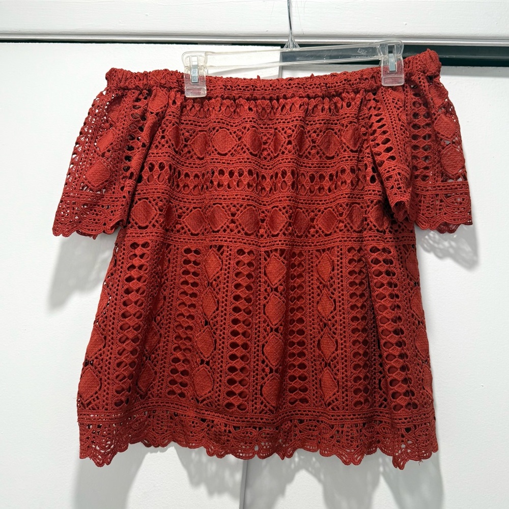 Anthropologie Sunday In Brooklyn Off The Shoulder Eyelet Lace Top